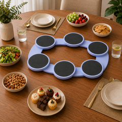 Portable Rotating Lazy Susan Tray – Expandable Kitchen & Dining Table Organizer