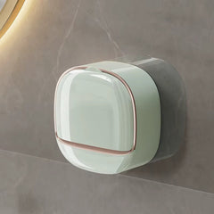 Quick-Drain Wall Mounted Soap Dish with Self-Adhesive Holder - Waterproof Soap Case with Drain Box for Shower or Bath