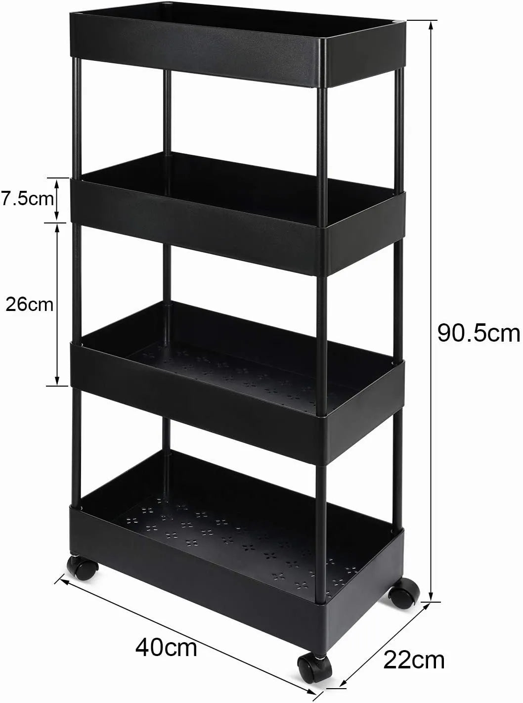 4 Layer Kitchen Moveable Trolley