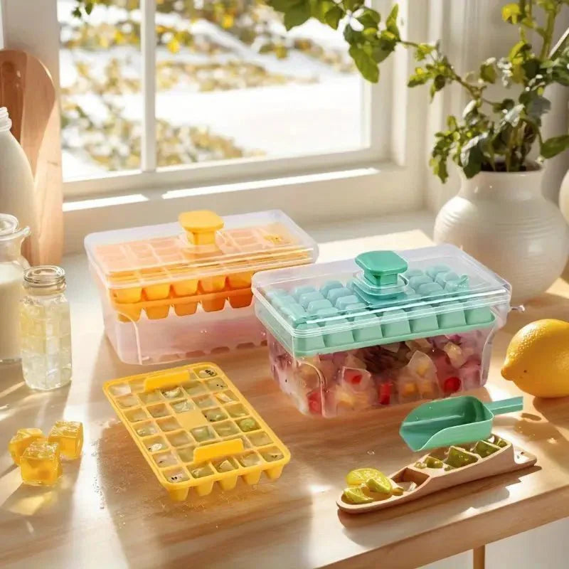 Double Layer Ice Cube Molds With Storage Box - Savroo