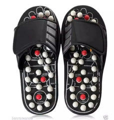 Foot Massage Slippers Acupuncture Therapy Massager Shoes For Foot Acupoint,Activating Reflexology Feet Care,Massage Sandal with Adjustable Strap for Travel, Walk, Bathroom, Home Use etc - Savroo