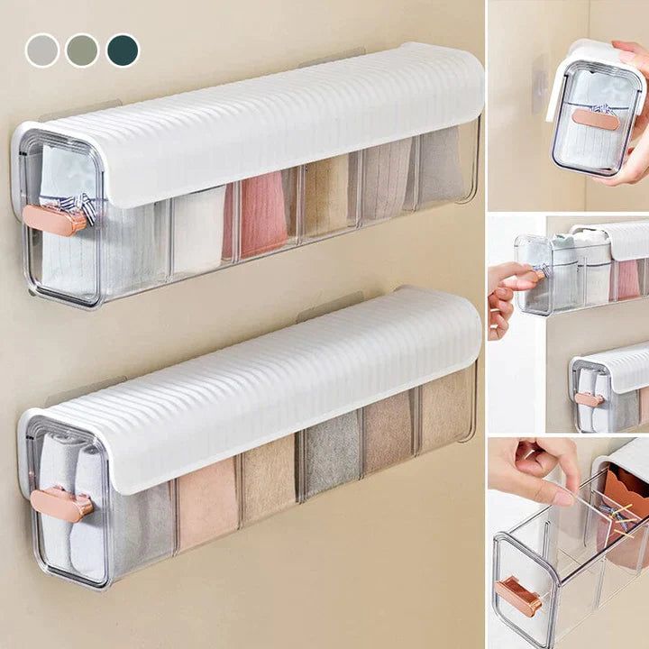 Original 6 Cells Wall Mount Socks Underwear Drawer Organizer - Savroo
