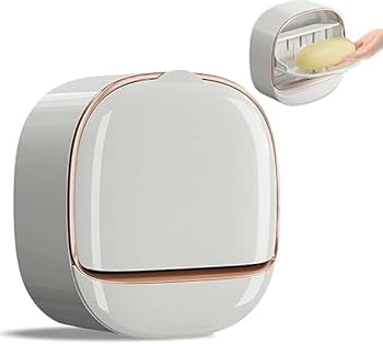 Quick - Drain Wall Mounted Soap Dish with Self - Adhesive Holder - Waterproof Soap Case with Drain Box for Shower or Bath - Savroo