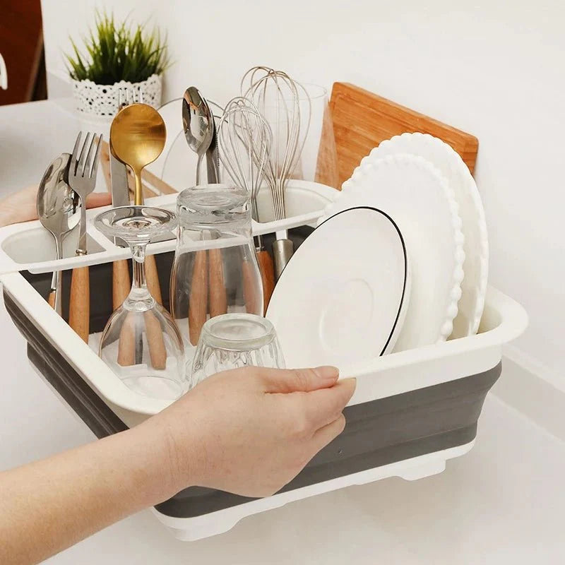 FOLDING DISH DRAINER RACK