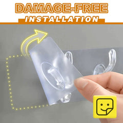 Transparent Wall - Mounted 6 - Hook Rack - Savroo