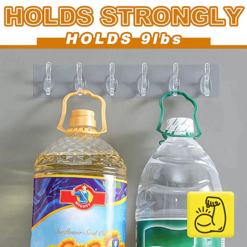 Transparent Wall - Mounted 6 - Hook Rack - Savroo